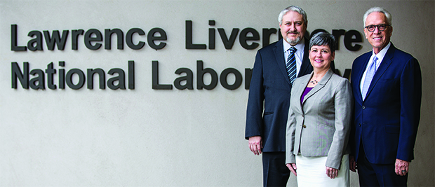 Environmental Report Laboratory Director William Goldstein (left) joins LLNS Board of Governors Vice Chairman Barbara Rusinko and Chairman Norman Pattiz at a joint meeting of the LLNS and Los Alamos National Security, LLC, boards. The two boards work to better integrate activities and make both laboratories and the NNSA enterprise more effective and efficient. cover.