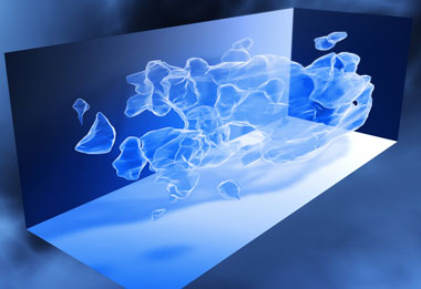 Environmental Report Simulations using LLNL’s Vulcan supercomputer contributed to the development of a new theory of dark matter by Laboratory scientists and collaborators. A 3D map illustrates the estimated large-scale distribution of dark matter, which has an observable effect on light from distant galaxies. cover.