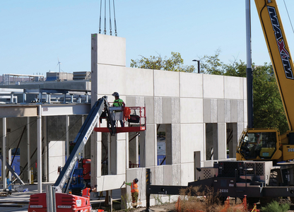 Construction is shown in progress of a new STAR facility on the Applied Materials and Engineering Campus. 