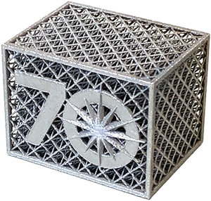 A 3D-printed metal lattice.